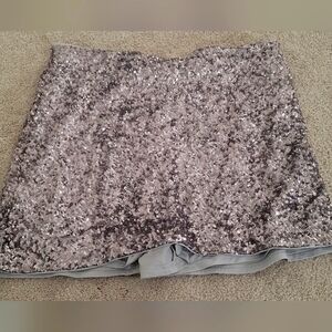 Sequin Mini Skort in Silver